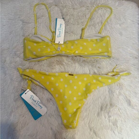 Beach Bunny Yellow Polka Dot Bikini - Picture 6 of 8